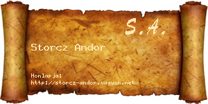 Storcz Andor névjegykártya